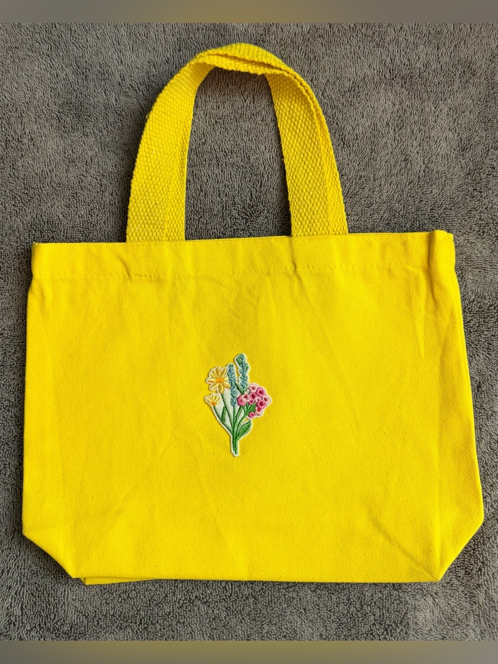 Reusable Canvas Gift Bag - Yellow Floral Canvas Tote Bag - Picture 1 of 7